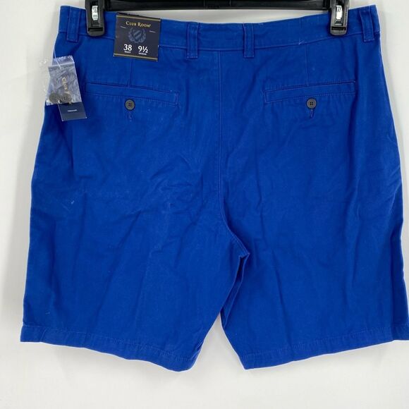 Club Room Blue Flat Front Shorts 9.5” Inseam 38 Waist - Picture 2 of 3